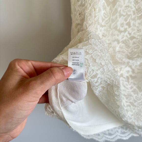 Loft Floral Lace V-Neck Lined Pullover Sleeveless Top White S - Picture 8 of 9